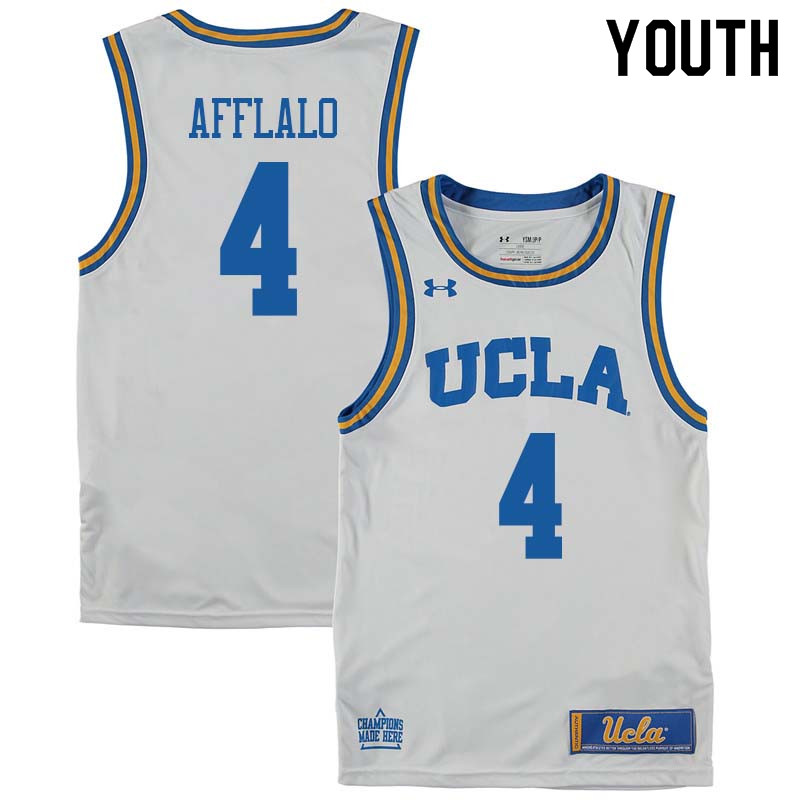 Youth #4 Arron Afflalo UCLA Bruins College Basketball Jerseys Sale-White - Click Image to Close